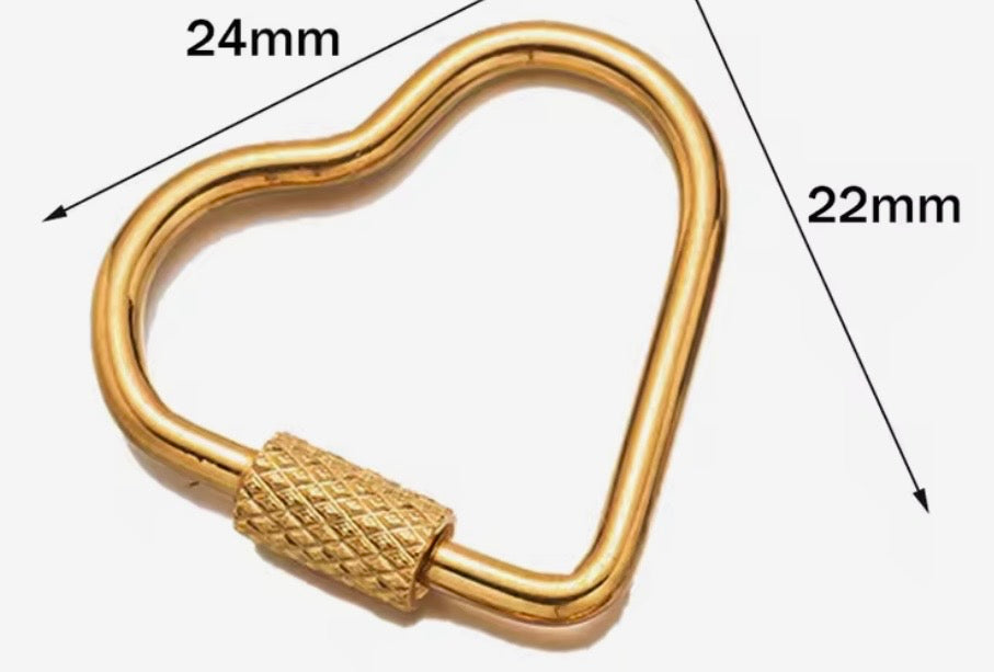 Heart Carabiner- Gold