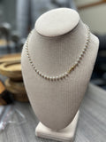 Pearl Chain Cross Necklace 16”+