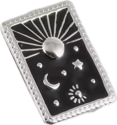 Sun Moon Star Charm- Black