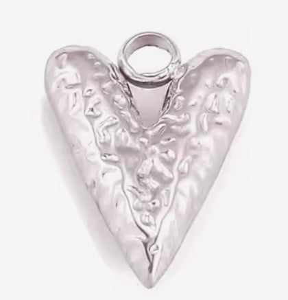 Textured Silver Heart