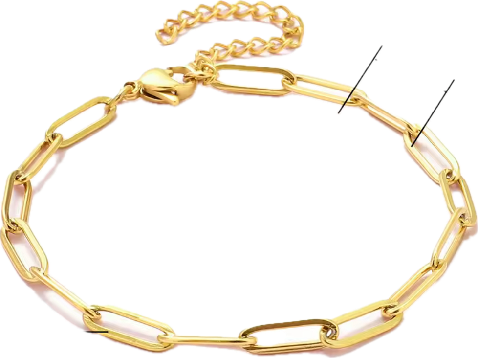 Paperclip chain bracelet- Gold