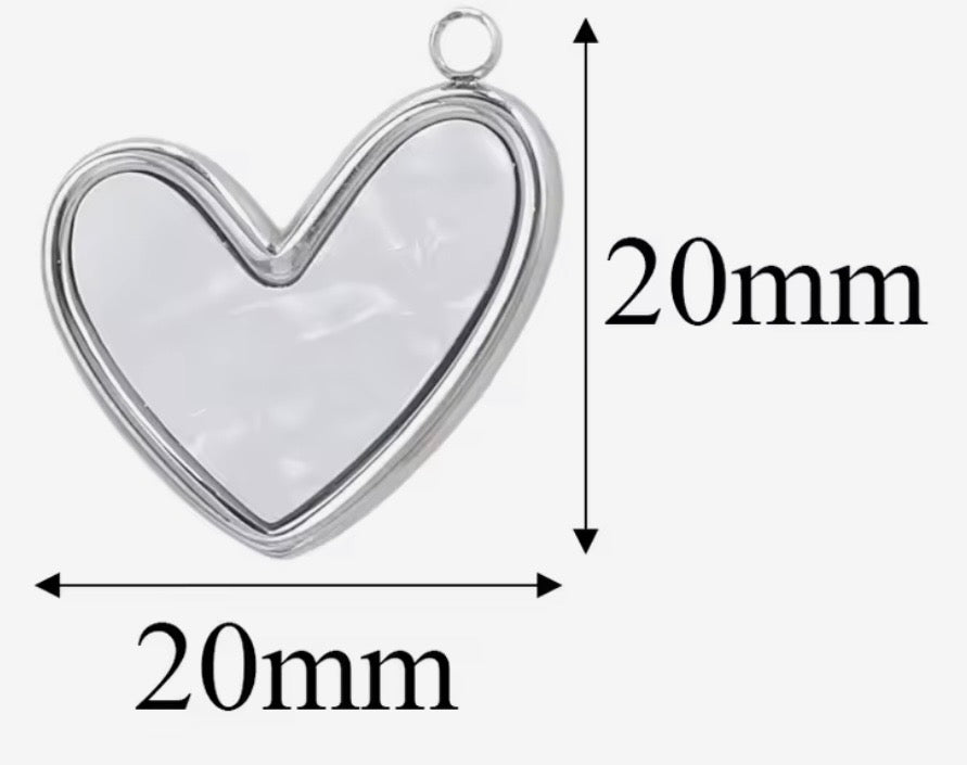 Pearly White Heart- Silver