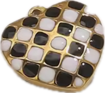 Black+White Checkered Heart