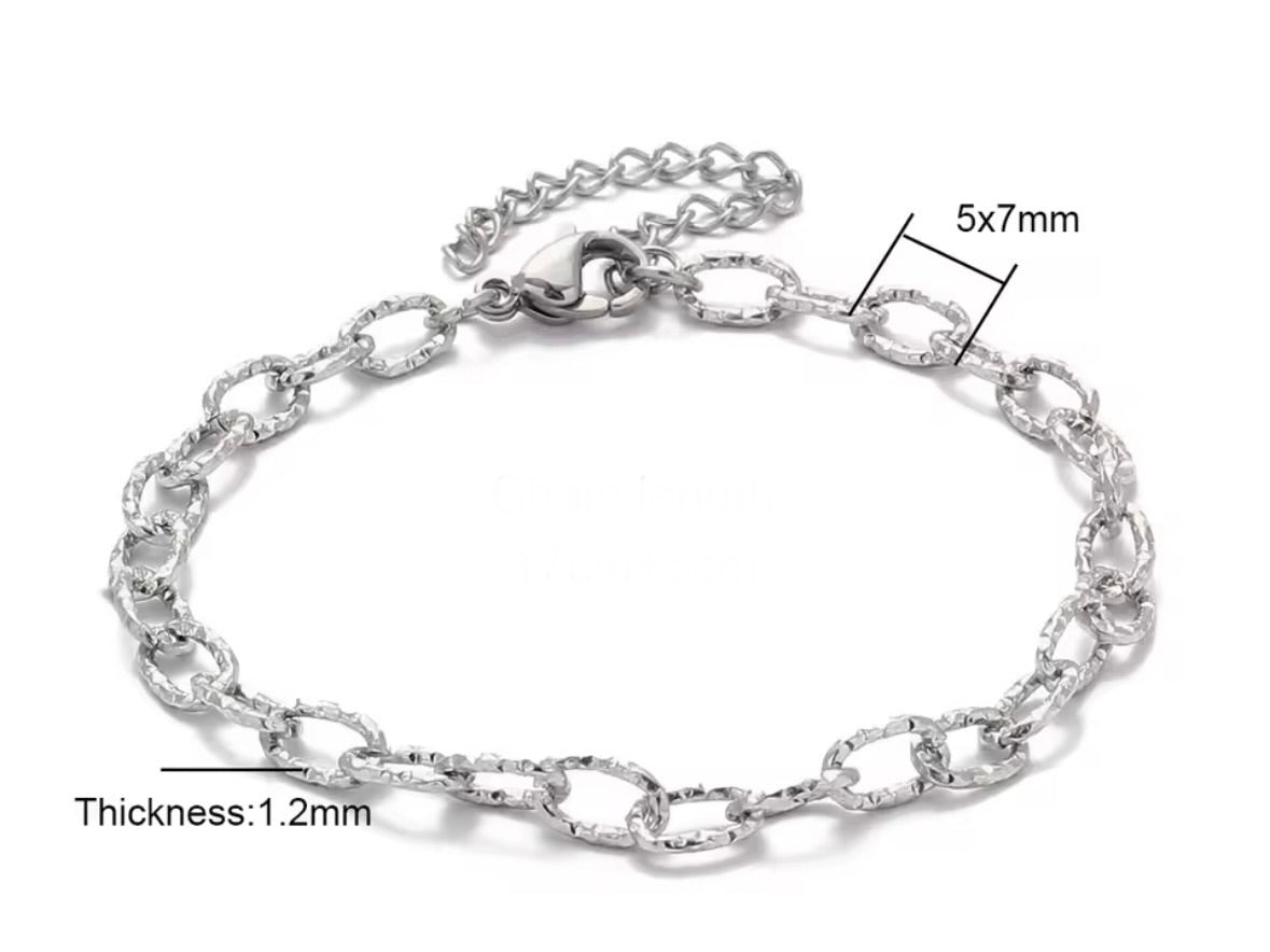 Texture Link Bracelet- Silver