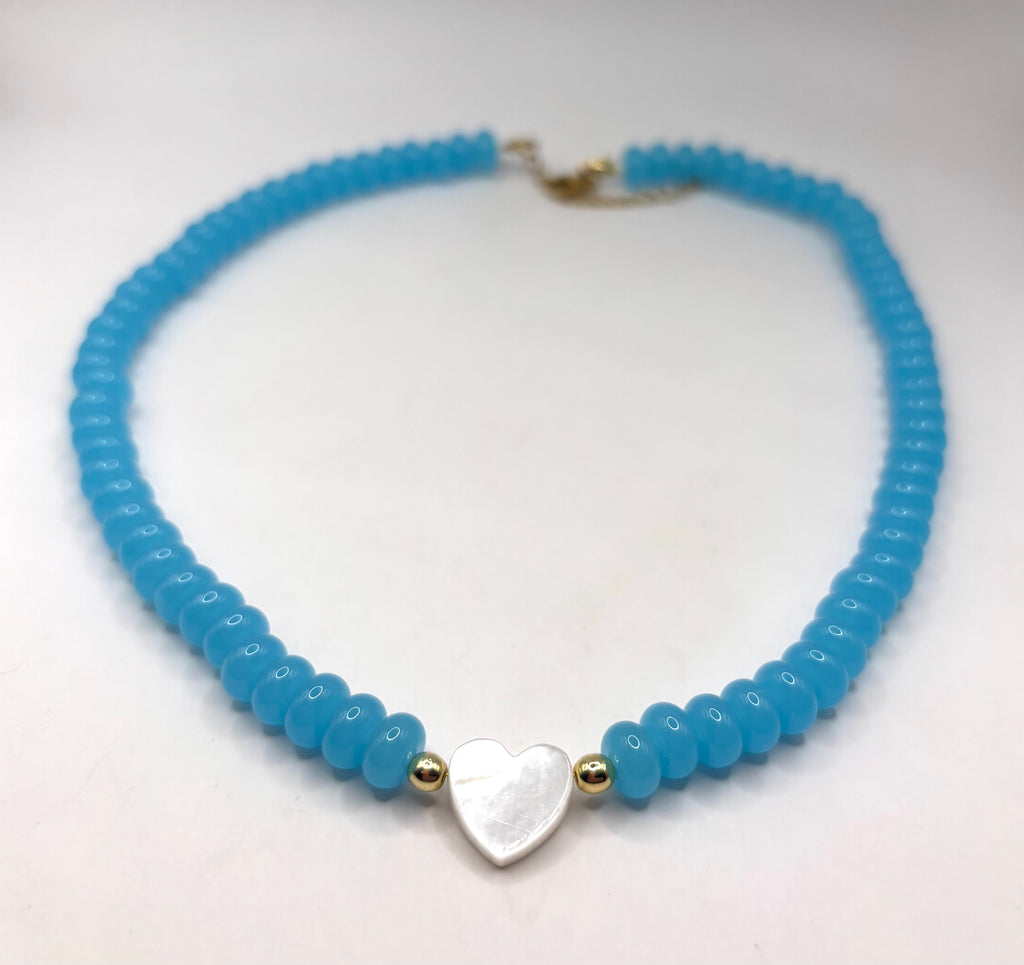 First Love Necklace (electric blue) 17”