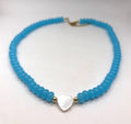 First Love Necklace (electric blue) 17”