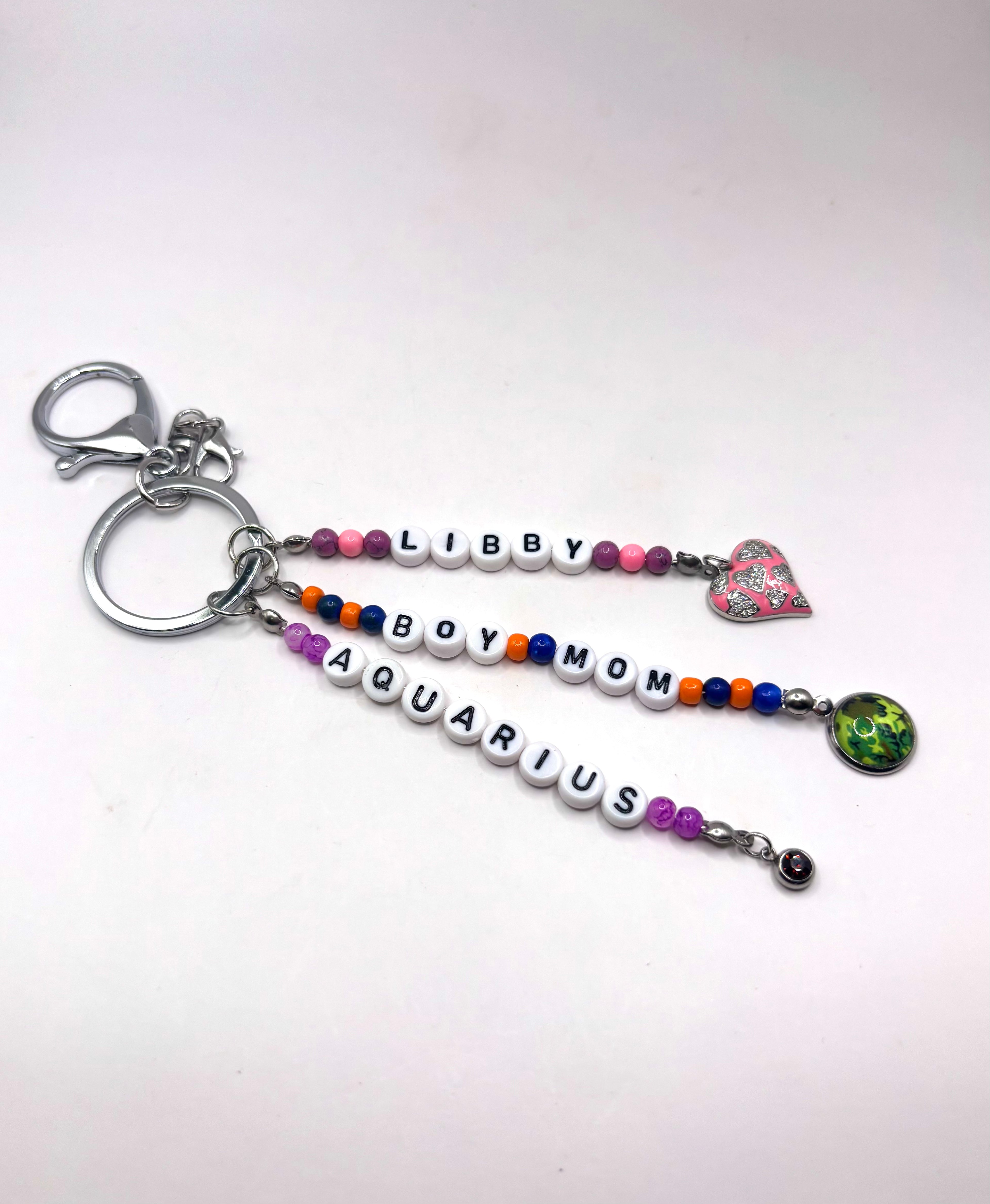 Custom Word Key Chain- Silver