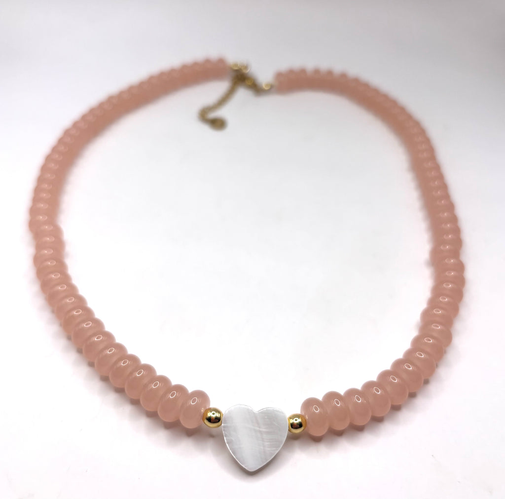 First Love Necklace(pink) 17”