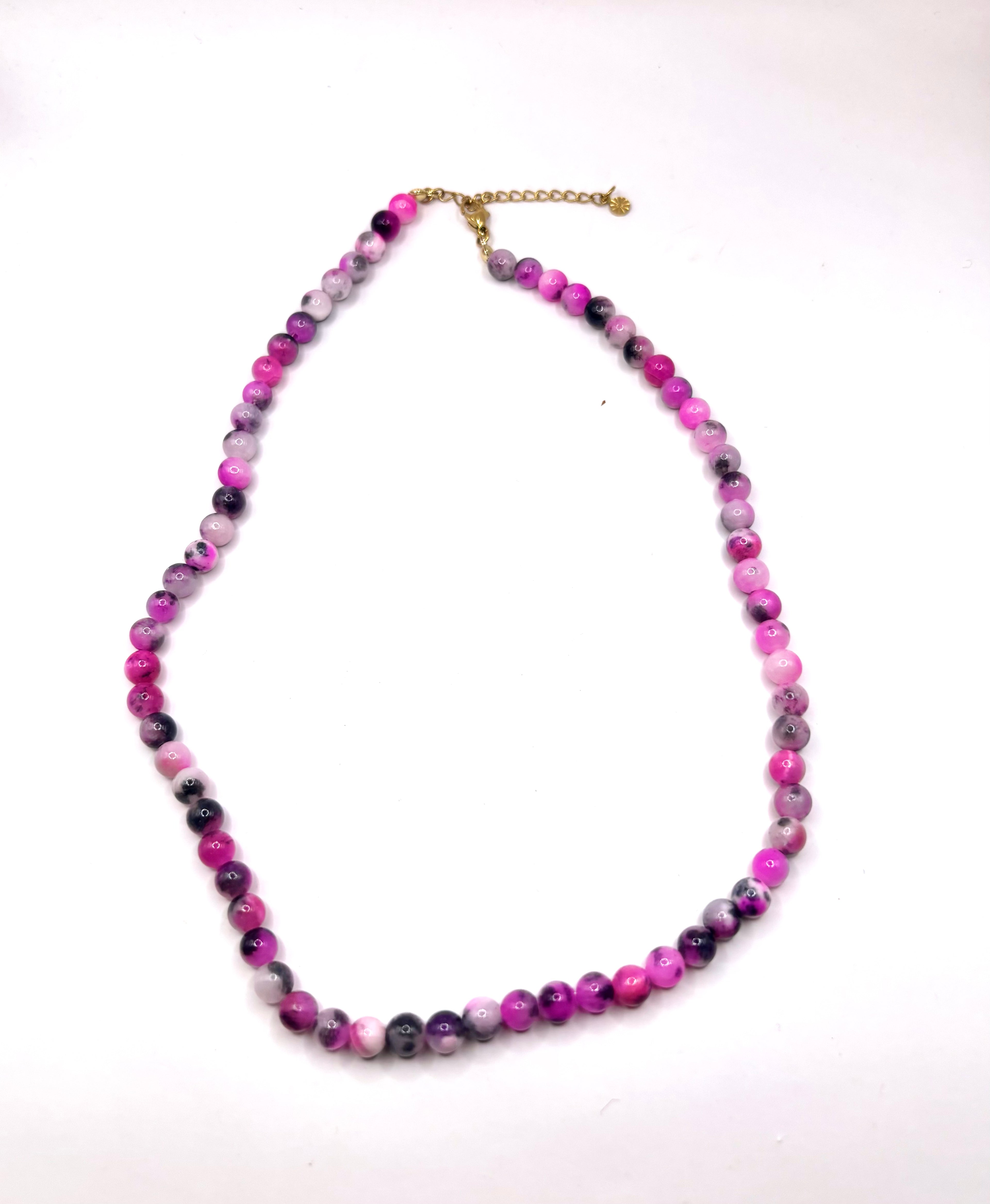 Speckled Pink Necklace 16”+