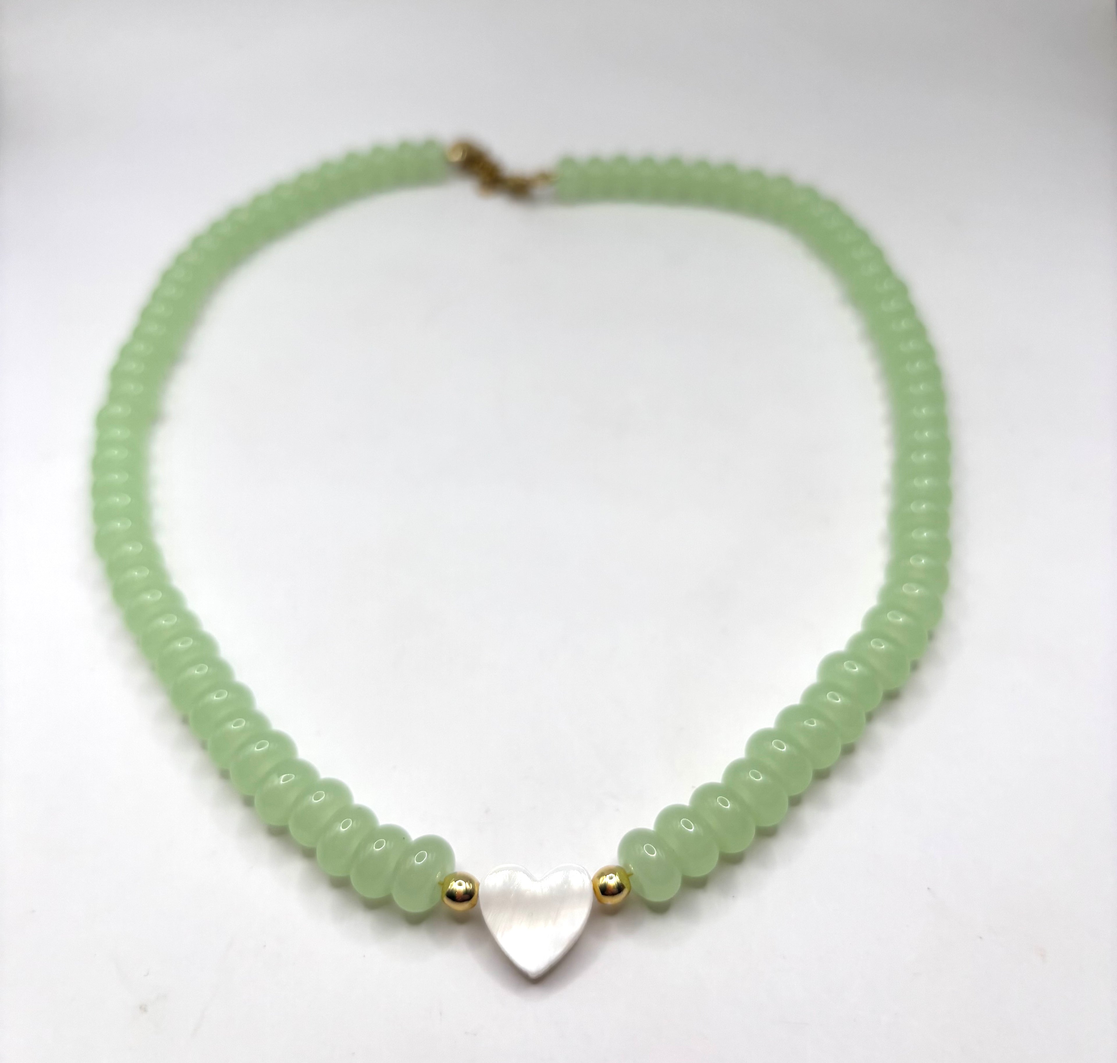 First Love Necklace (green) 17”