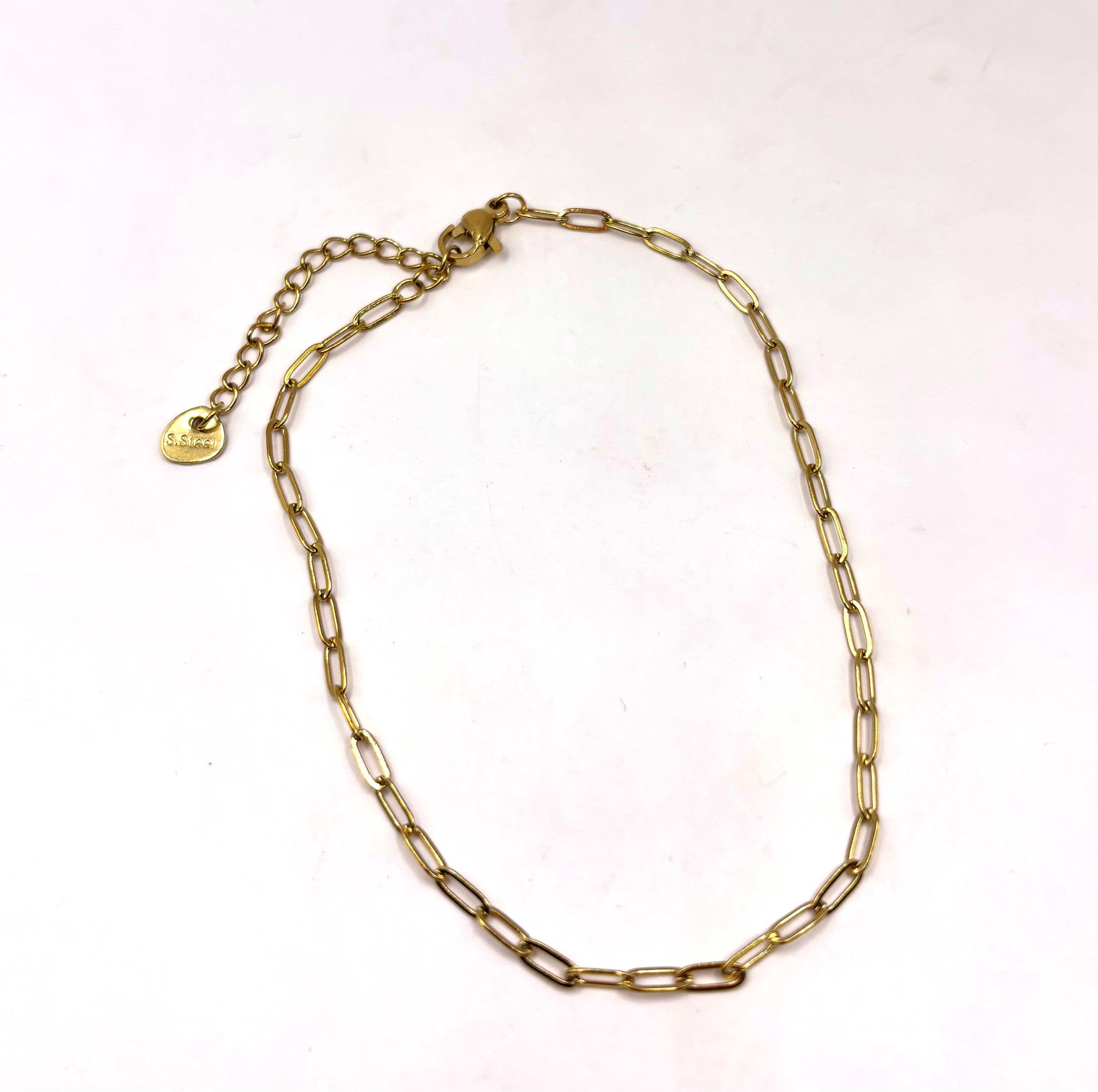 Petite Paper Clip Bracelet- gold