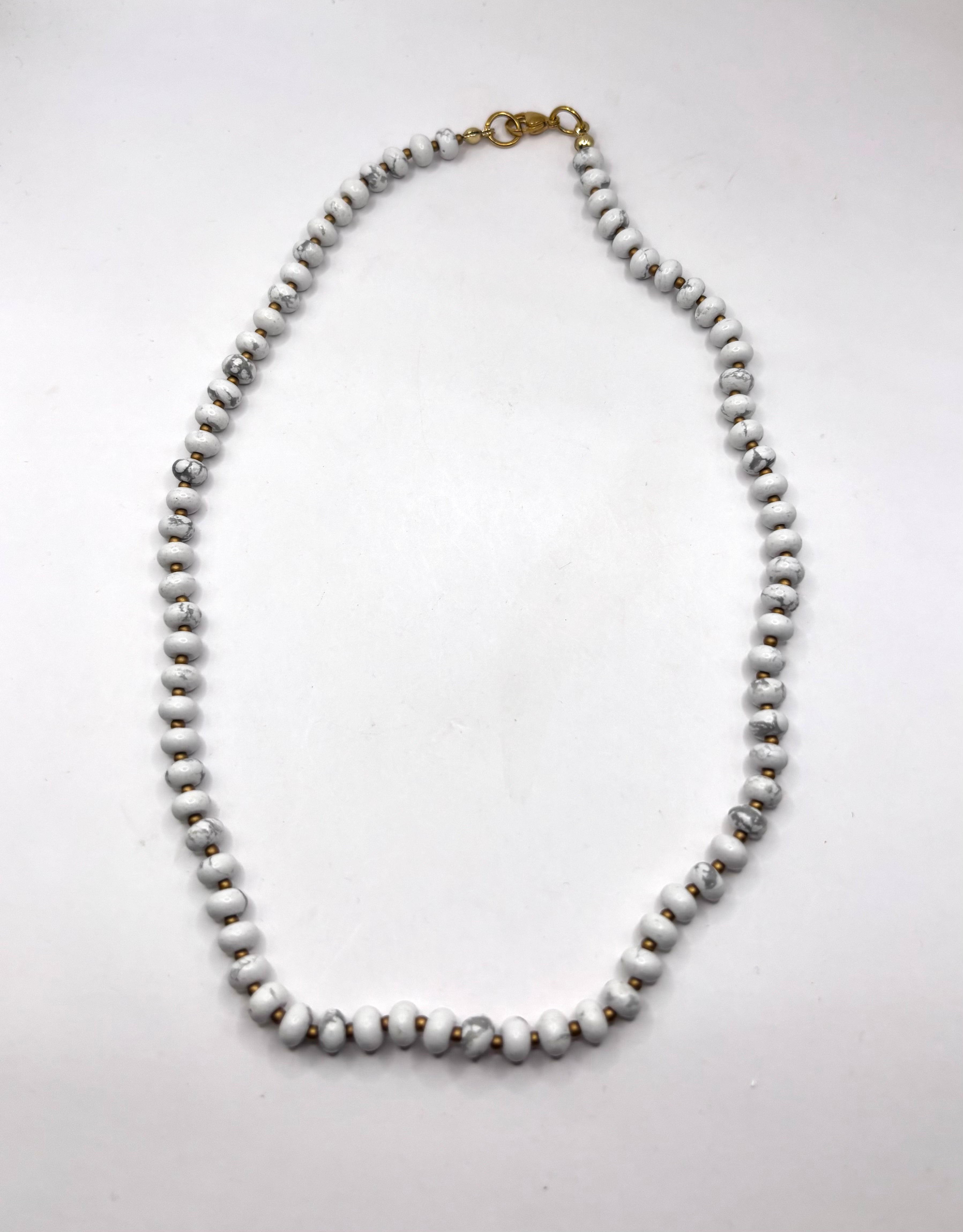 White Howlite Necklace 17”