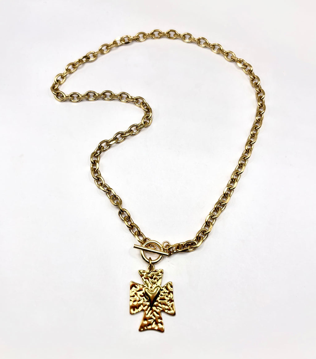 Cross My Heart Necklace 18”