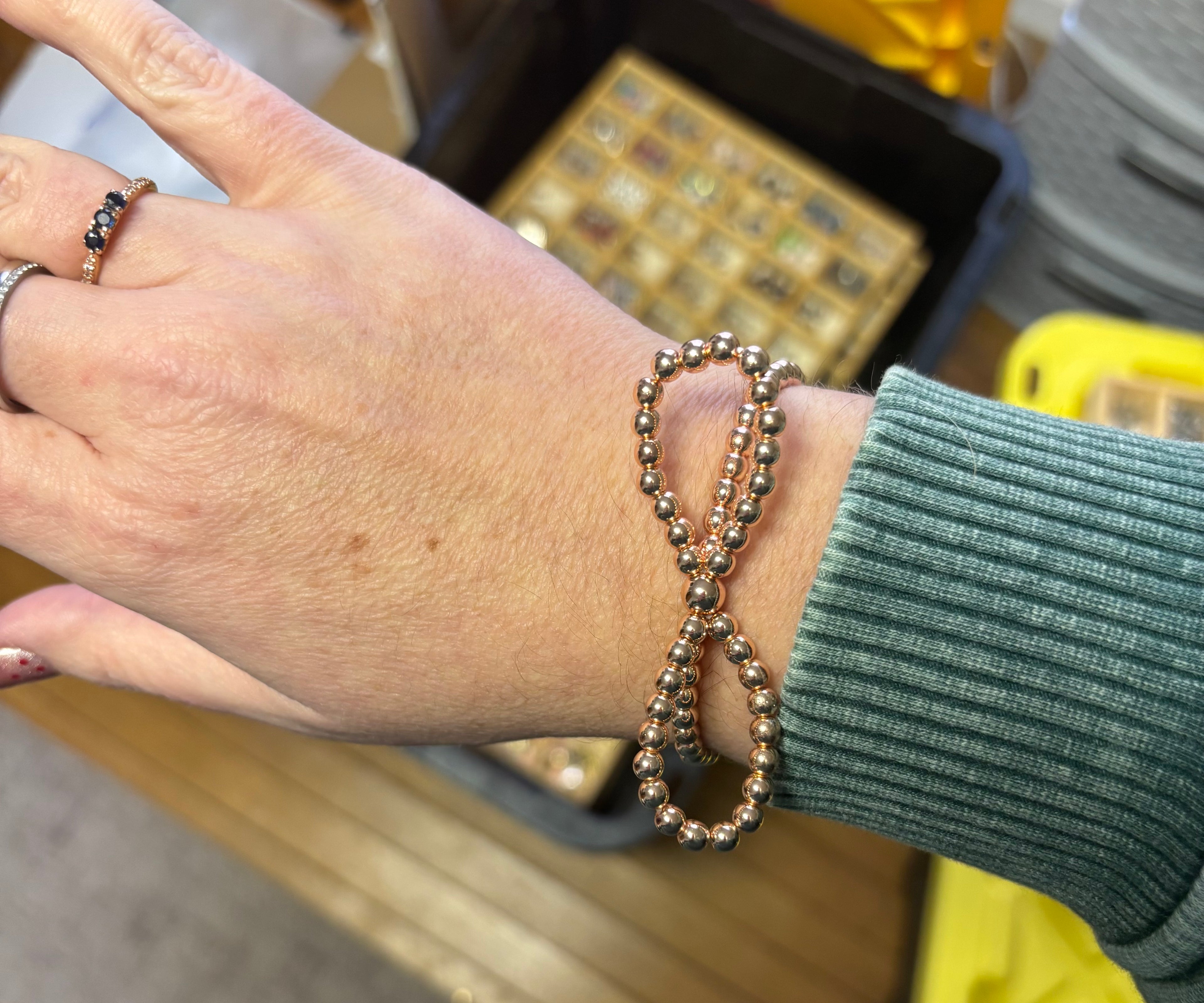 Rose Gold Stackable Bow Bracelet