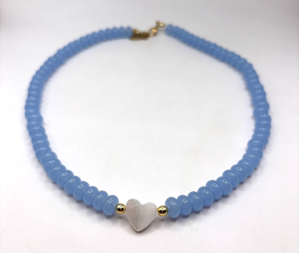 First Love Necklace (light blue) 17”