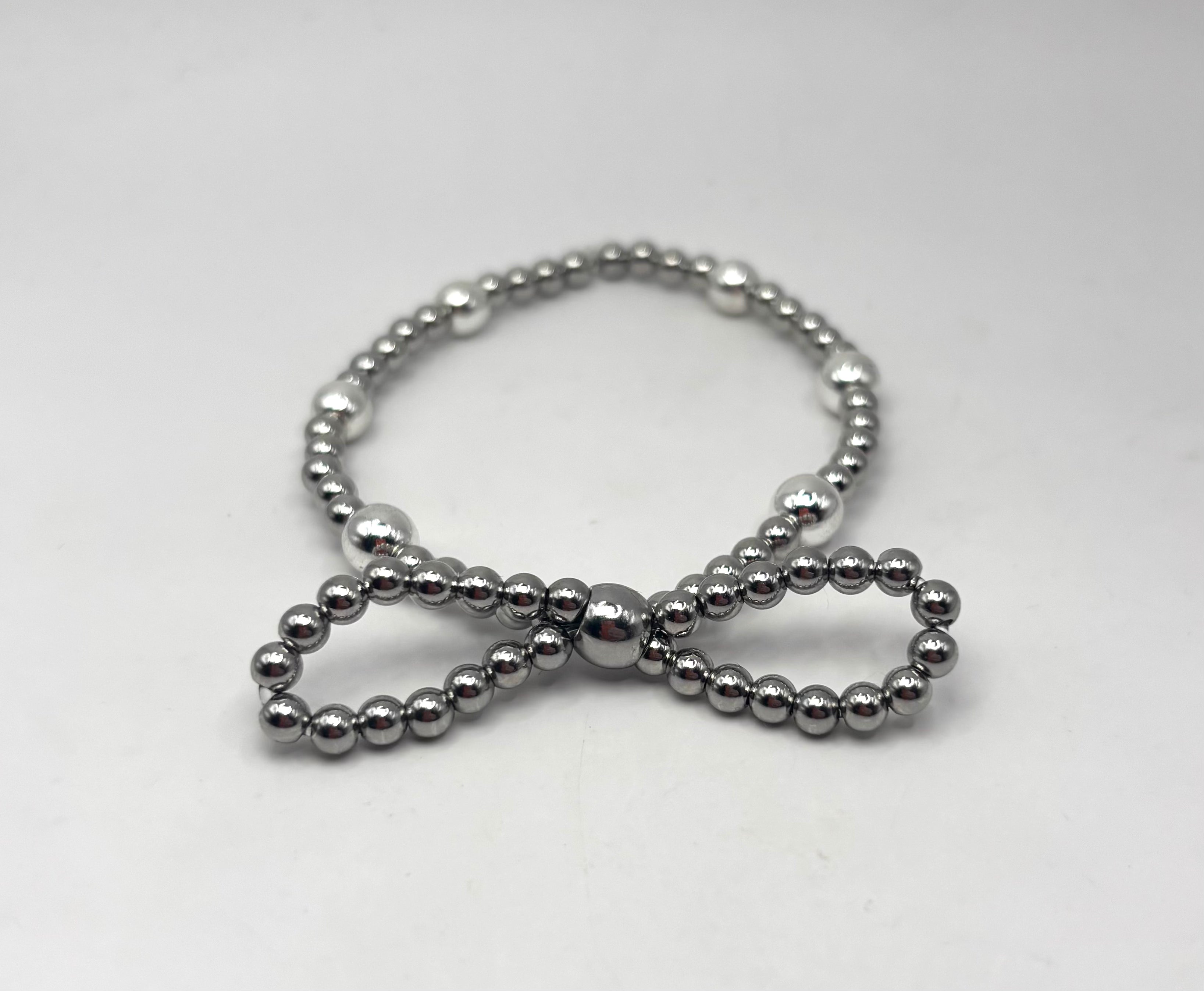 Silver Stackable Bow Bracelet