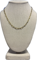 Basic B- paper clip necklace- Gold