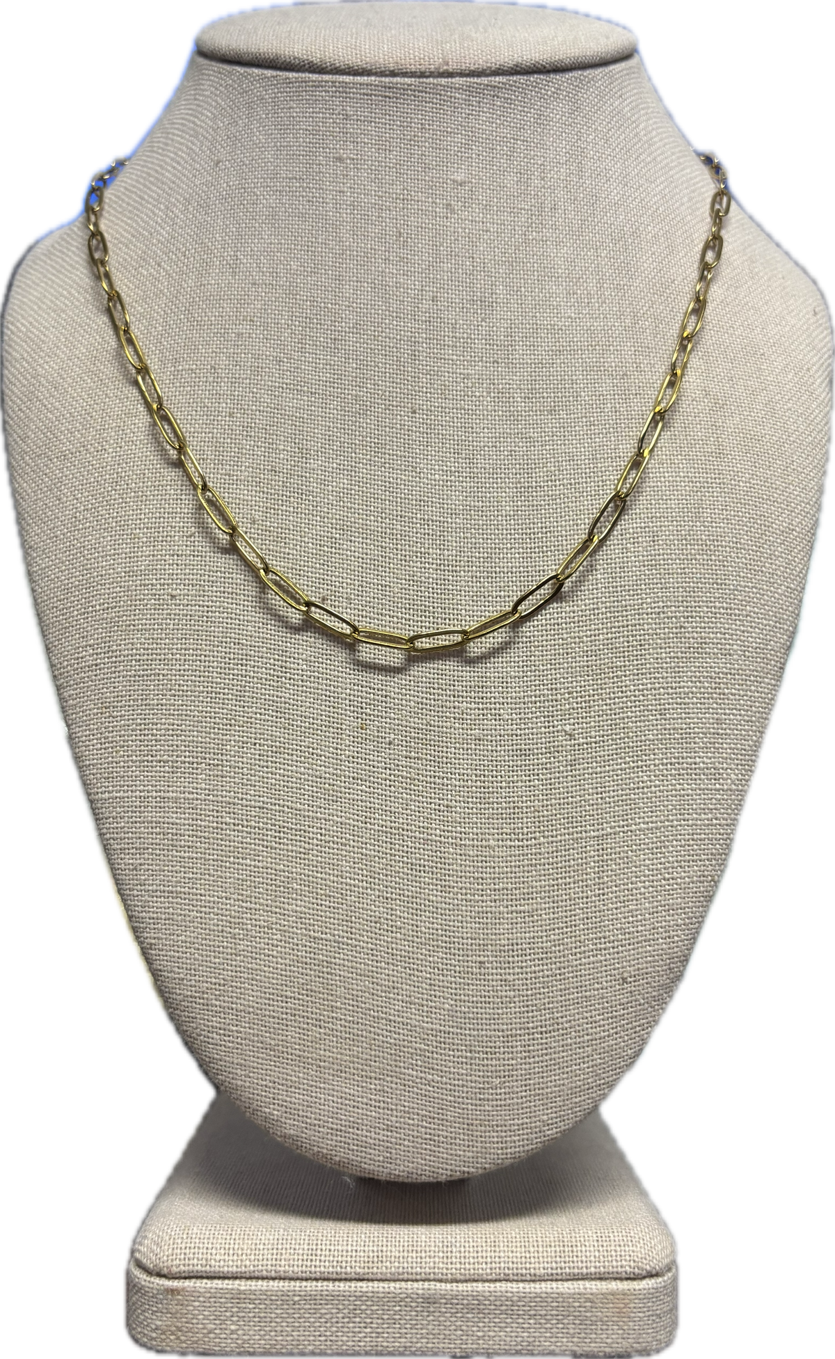 Basic B- paper clip necklace- Gold