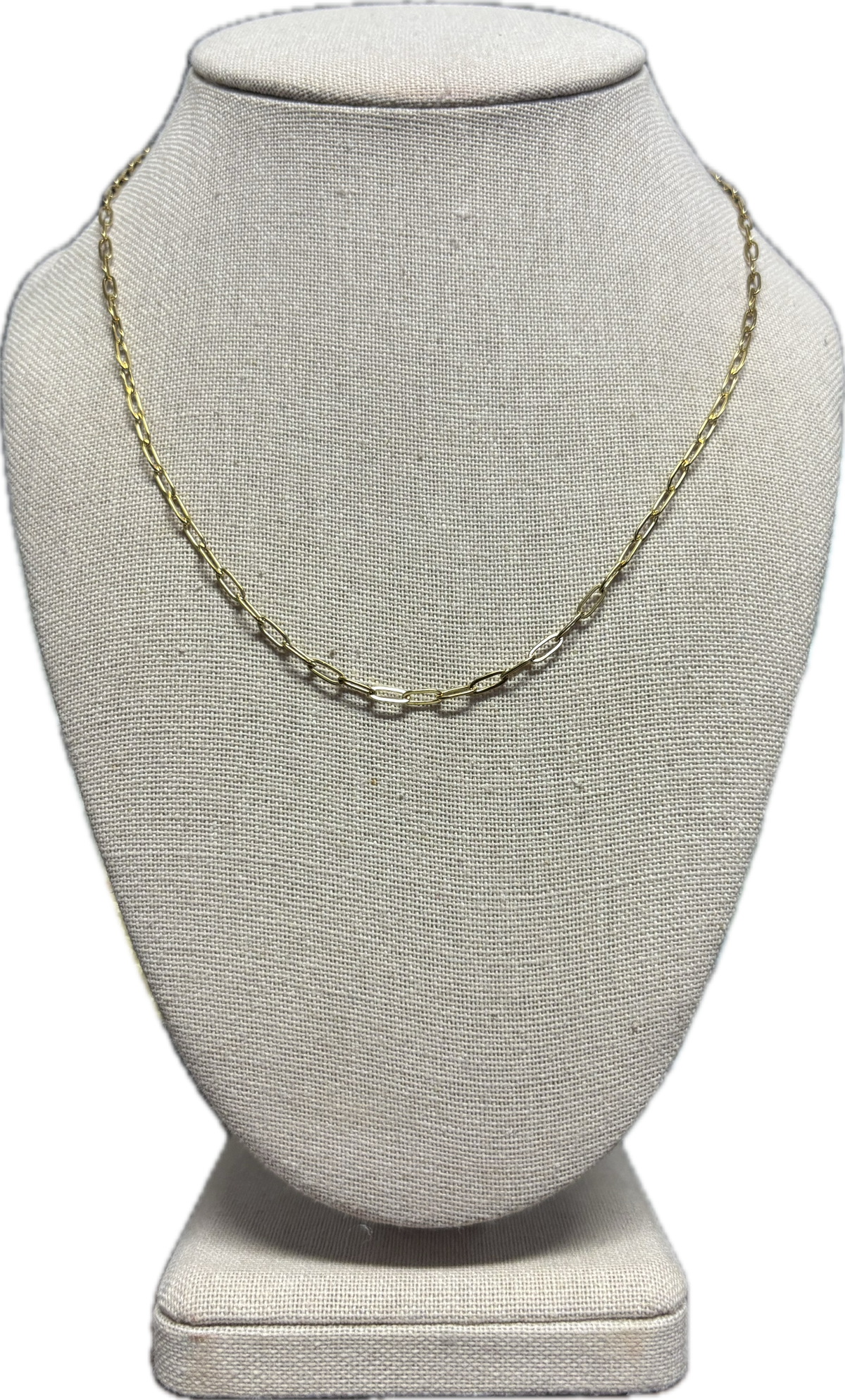 Petite Paper Clip Necklace- Gold