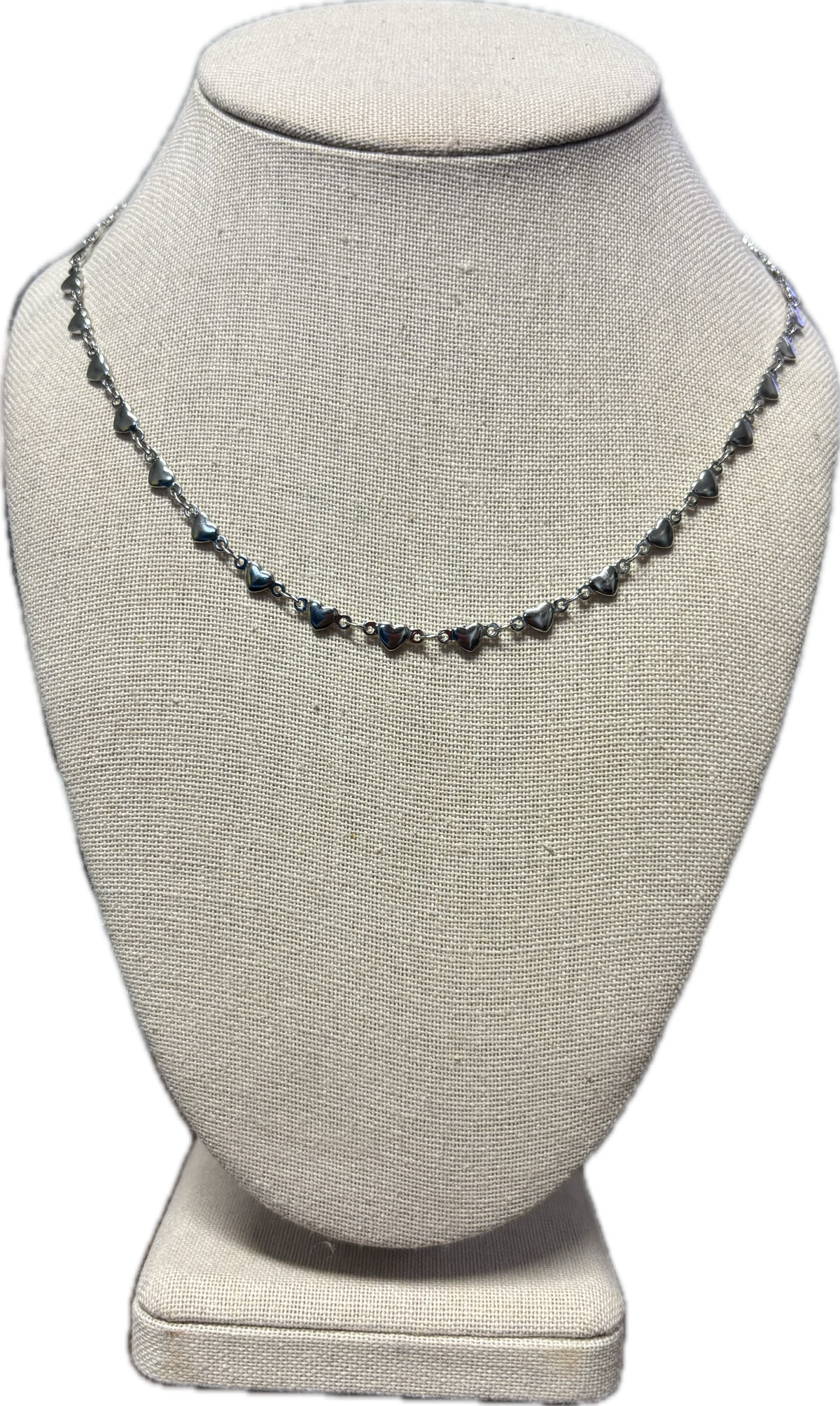 Heart Links Necklace- Silver