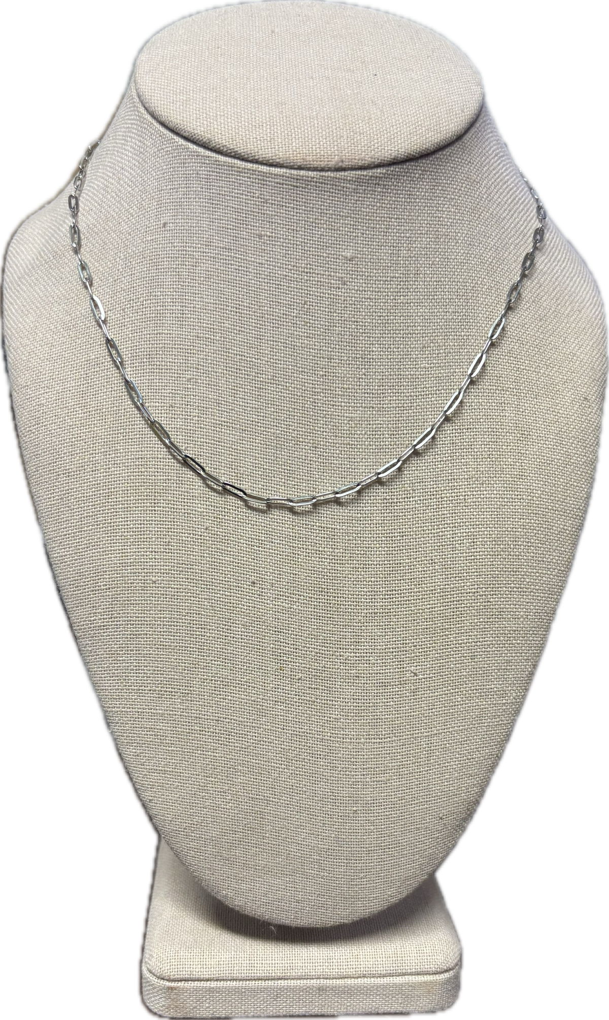 Petite Paper Clip Necklace- Silver