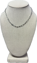 Basic B- paper clip necklace- Silver